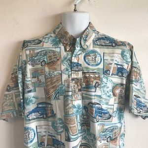 Vintage Reyn Spooner Surf Waikiki Hawaiian Shirt L